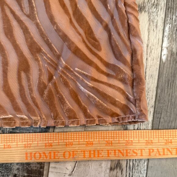 Pretty Little Thing Mocha Burnout Zebra Devore Cup Wide Leg Jumpsuit Sz 22 NEW - Picture 14 of 15